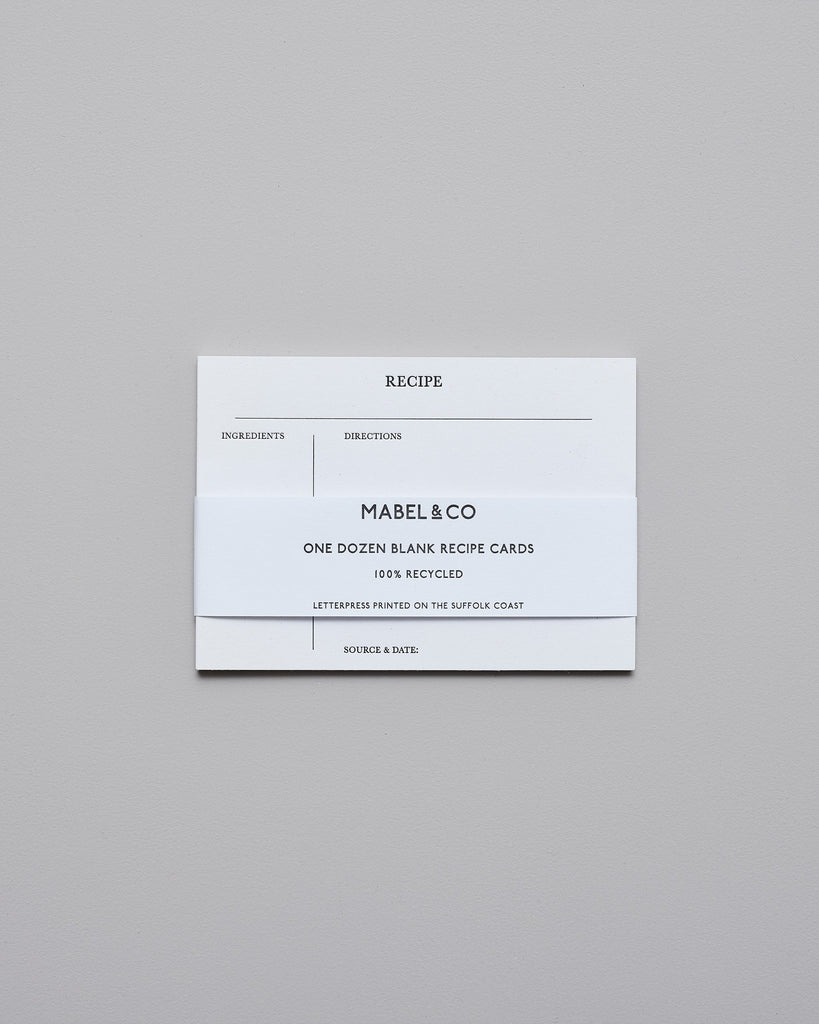 Letterpress recipe cards Mabel & co 