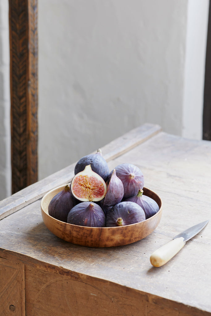 Brown oak round serving bowl Selwyn House 