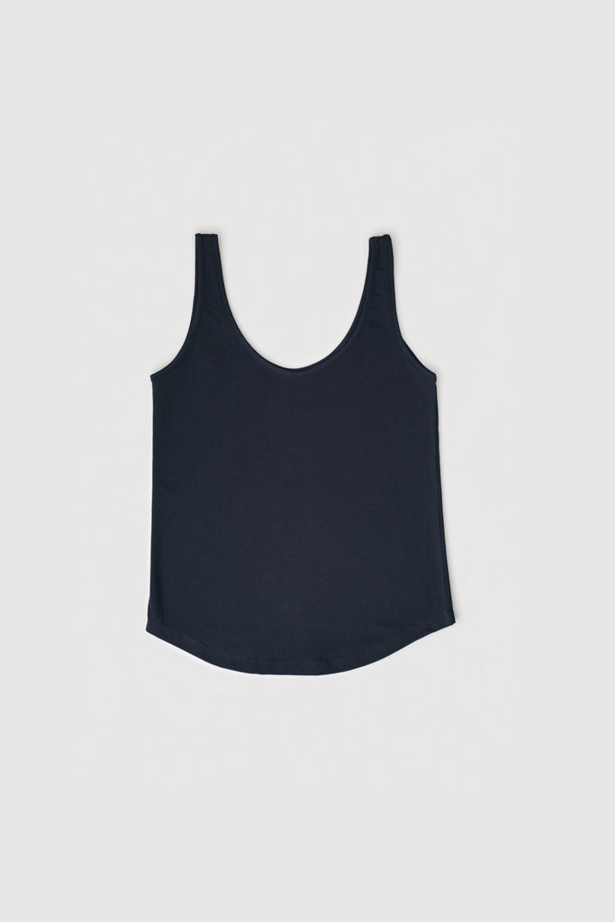 Super soft organic cotton vest top in charcoal