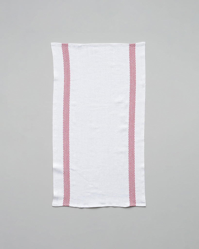 French linen checkerboard tea towel Charvet Editions 