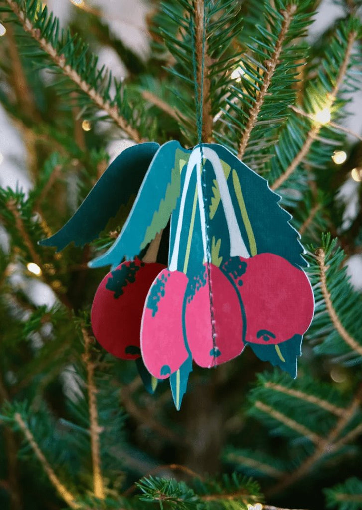 Christmas paper decorations | winter foliage East End Press 
