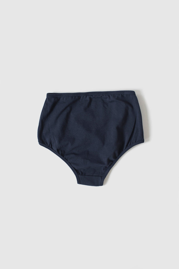Super soft organic cotton high rise knickers in charcoal (back view)