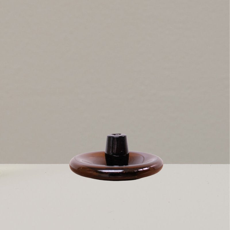 Hand-blown glass incense holder | dark brown La Soufflerie 
