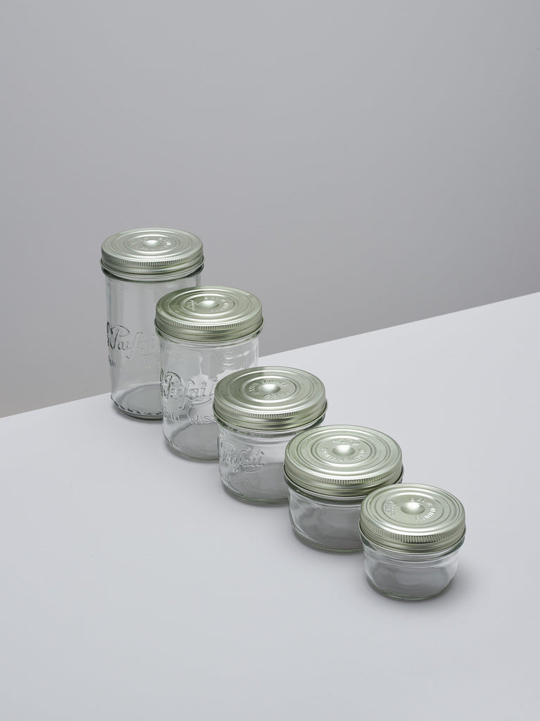 Set of 5 Le Parfait screw-top preserving jars in different sizes