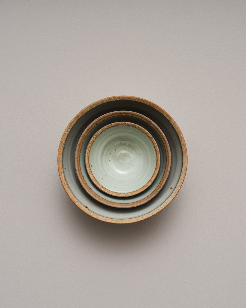 Hand-thrown prepping bowls | set of three Leach Pottery 