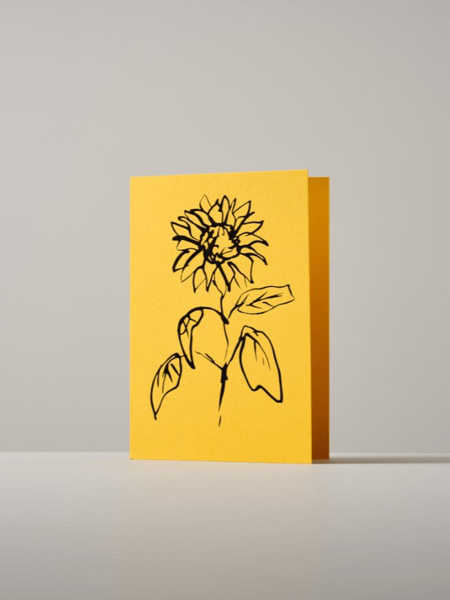 Greetings card | botanical Atelier Auge Sunflower | yellow 