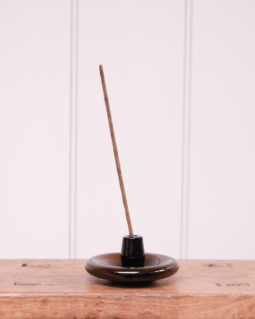 Hand-blown glass incense holder | dark brown La Soufflerie 