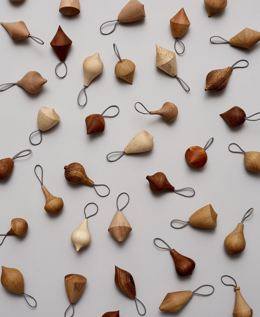Hand-crafted wooden bauble | elm ~ dark Selwyn House 