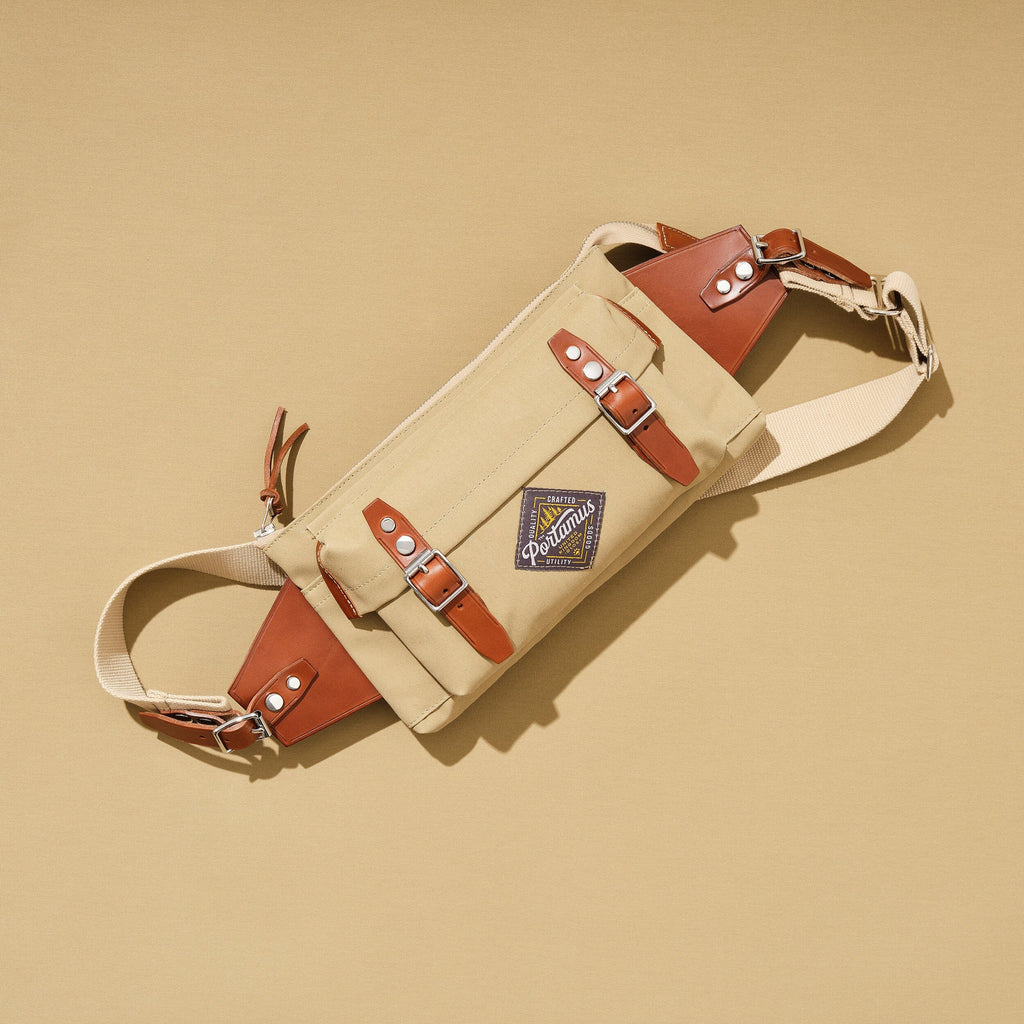 British made 'Owlpen' sling bag | MADE TO ORDER Portamus Taupe 