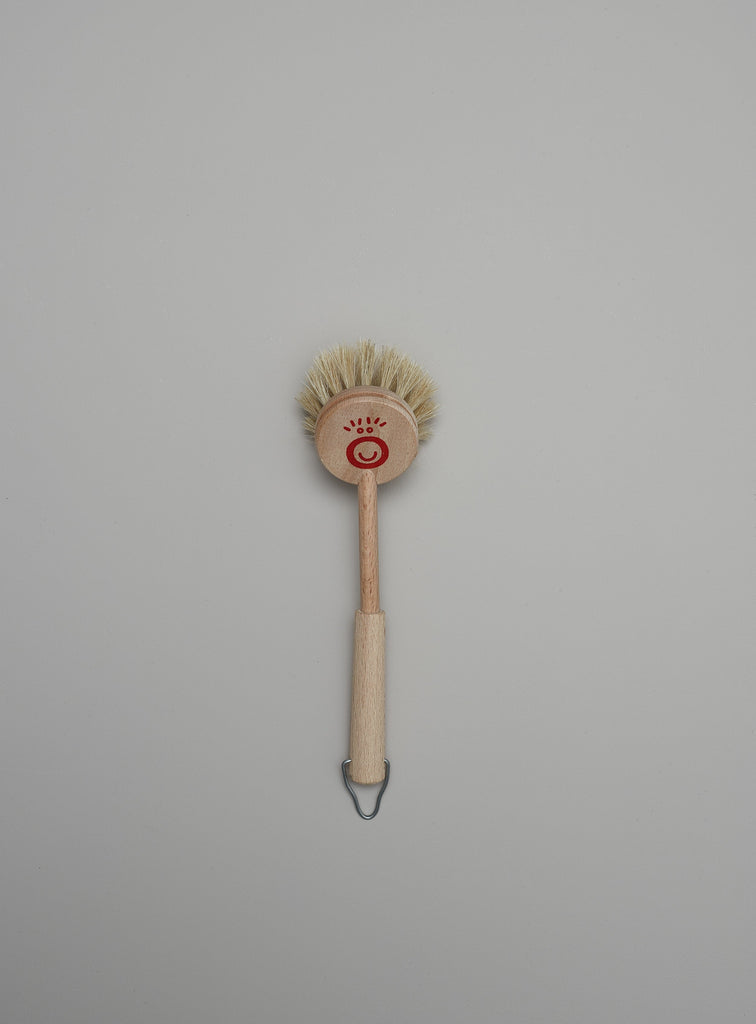 Sturdy little children's dish brush with wooden handle