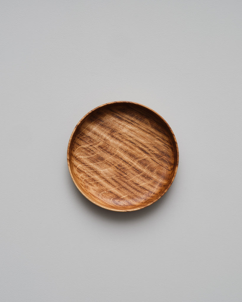 Brown oak round serving bowl Selwyn House 