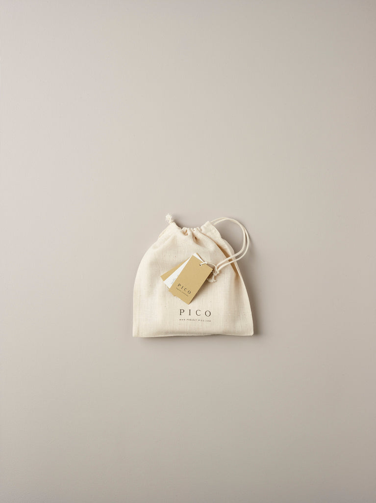 Natural drawstring bag for super soft organic cotton high rise knicker