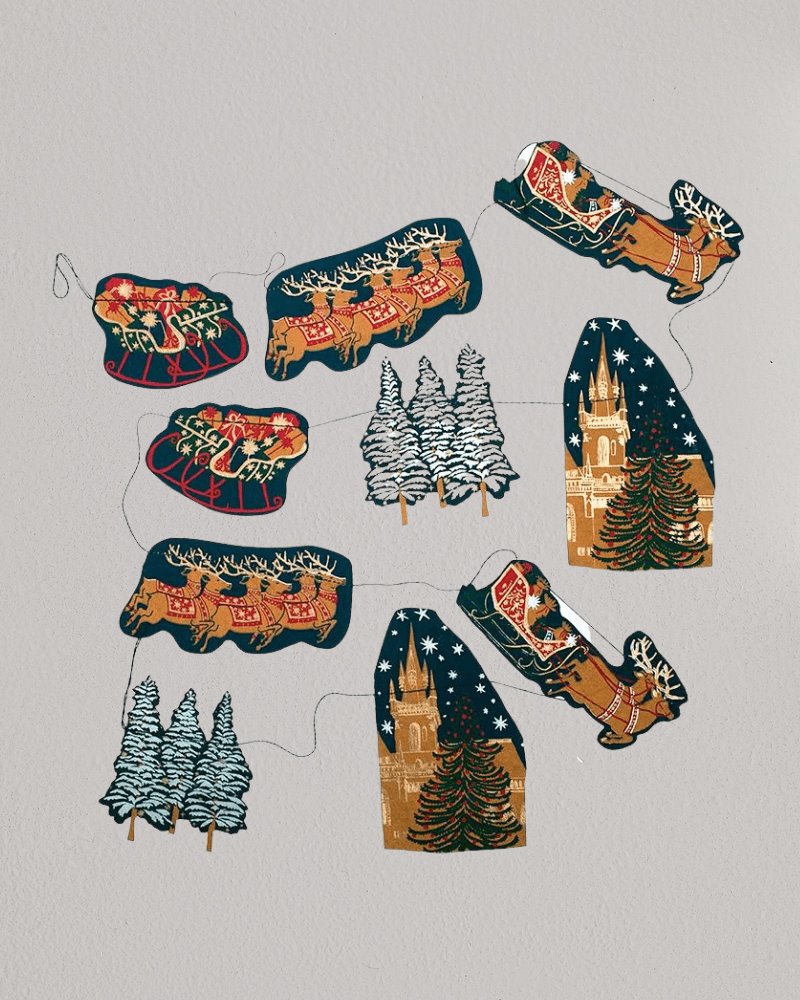 Christmas paper garland | skyline East End Press 