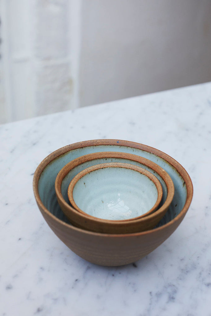 Hand-thrown prepping bowls | set of three Leach Pottery 