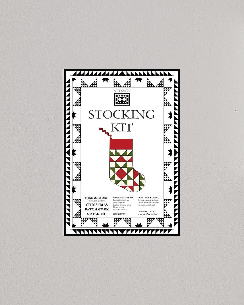 PRE-ORDER | Christmas patchwork stocking kit | spruce Kate Owen 