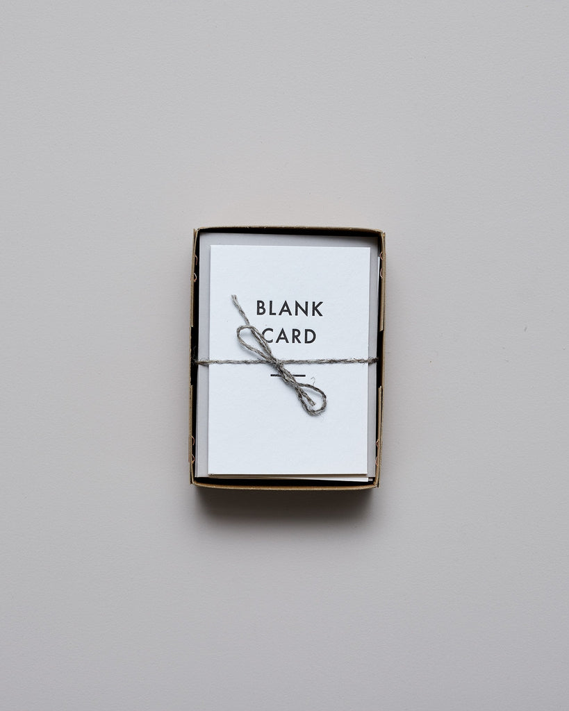 A boxed set of six letterpress blank greetings cards