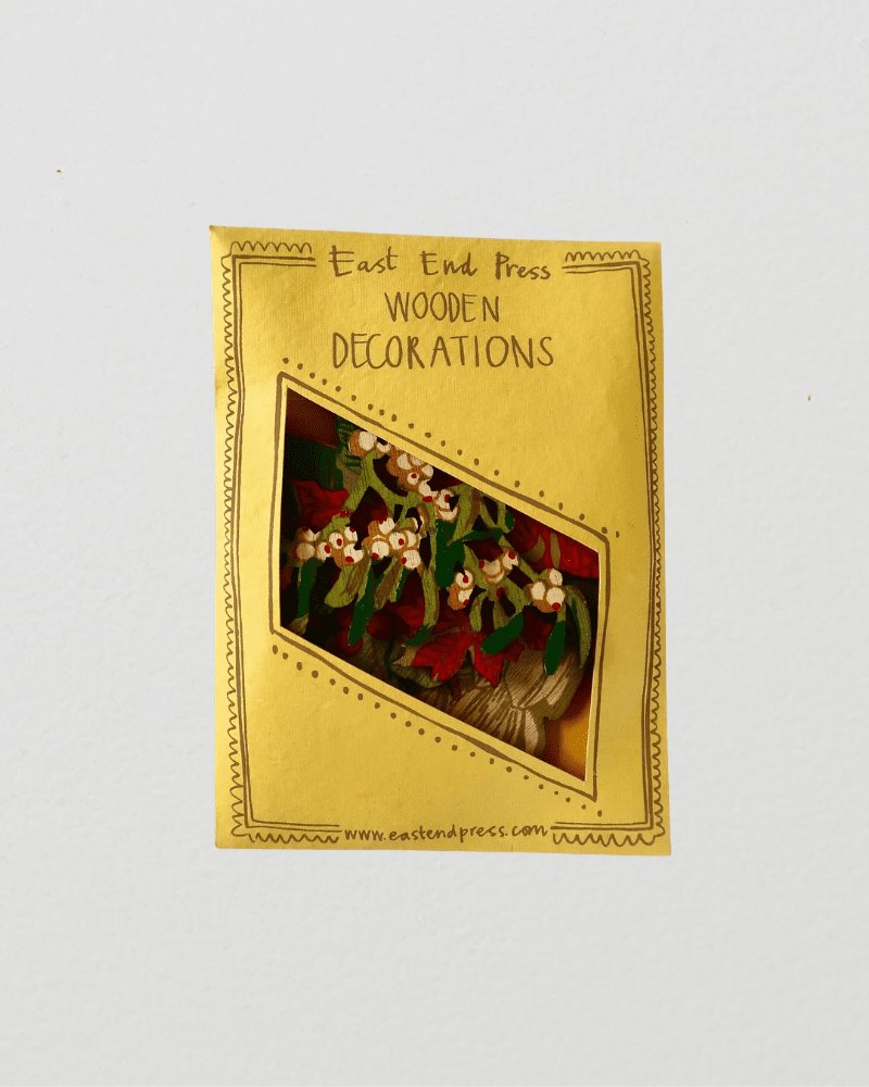 Christmas wooden decorations | winter foliage East End Press 