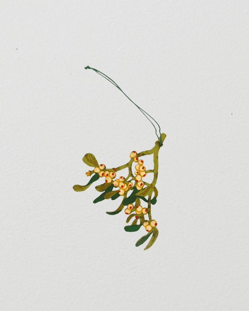 Christmas wooden decoration | mistletoe East End Press 