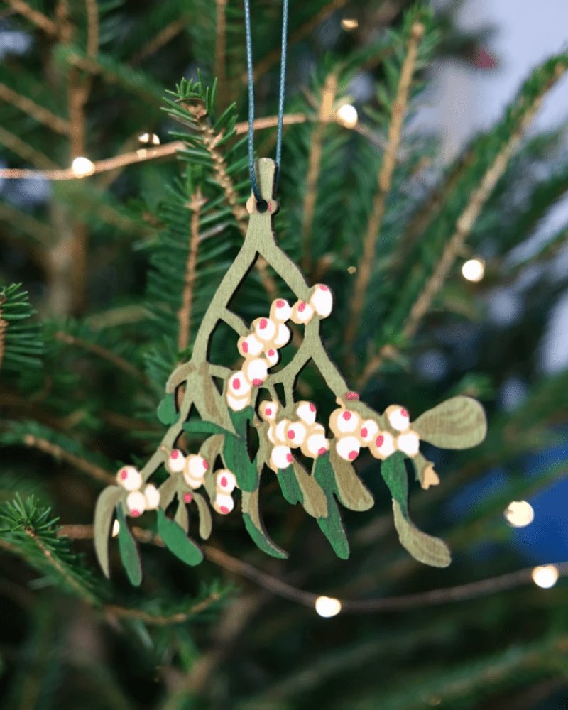 Christmas wooden decoration | mistletoe East End Press 