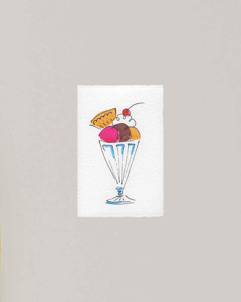 Hand-painted greetings card | Ice cream sundae Gift Cards Scribble & Daub 