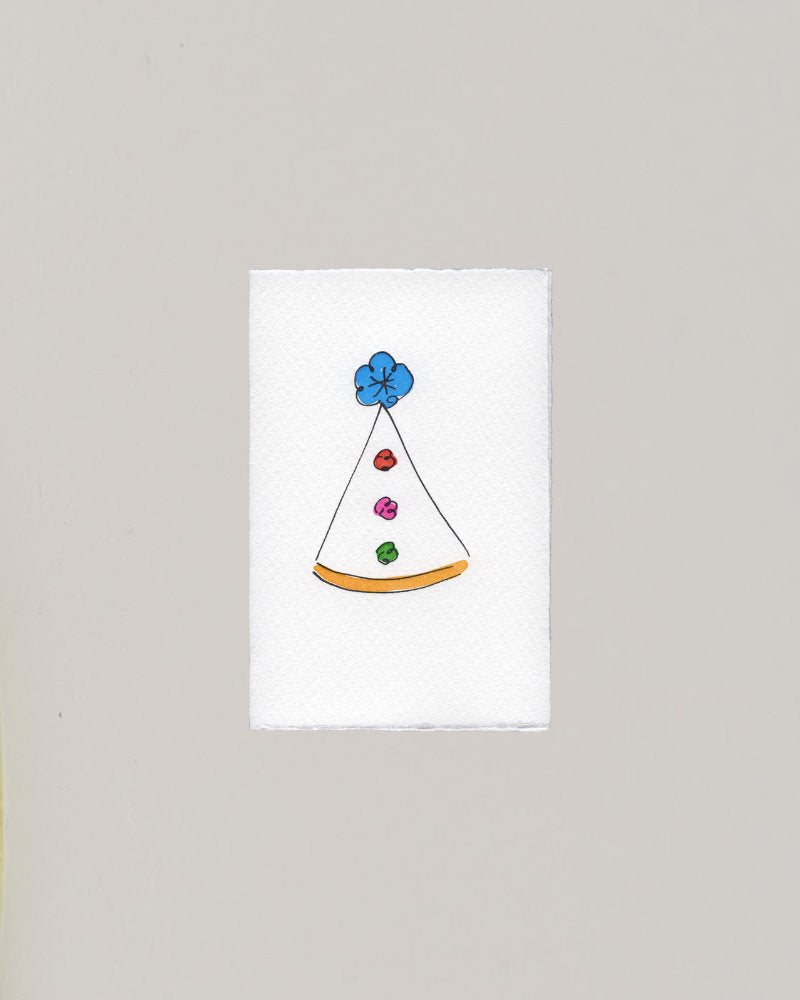 Hand-painted greetings card | Party hat pom pom Gift Cards Scribble & Daub 