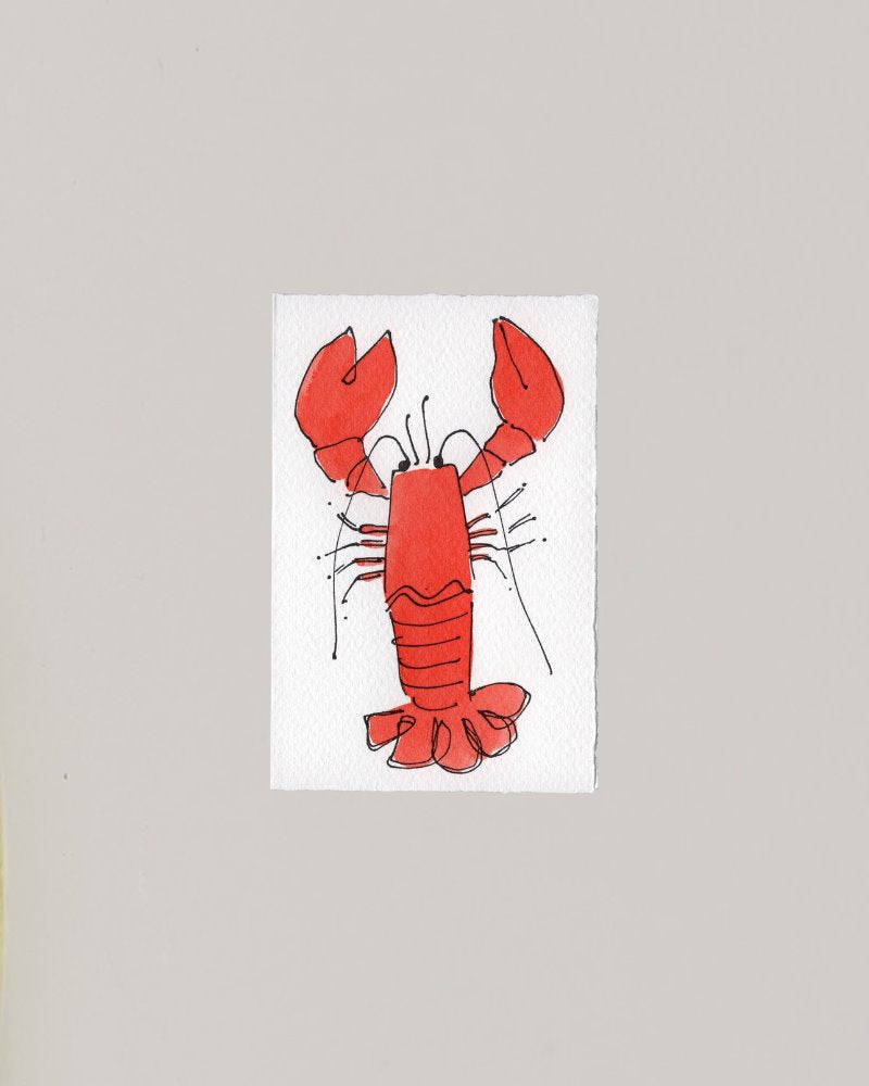 Hand-painted greetings card | Lobster Scribble & Daub 