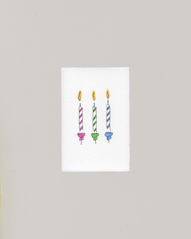 Hand-painted greetings card | Birthday candles Gift Cards Scribble & Daub 