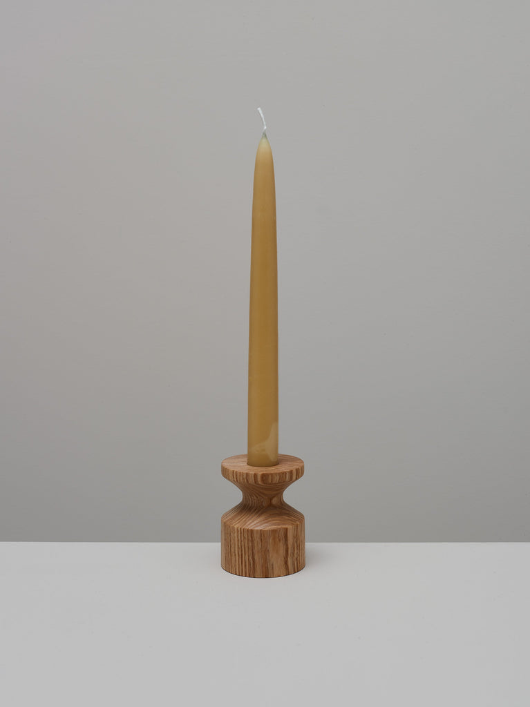 Selwyn House british ash handturned wooden candlestick
