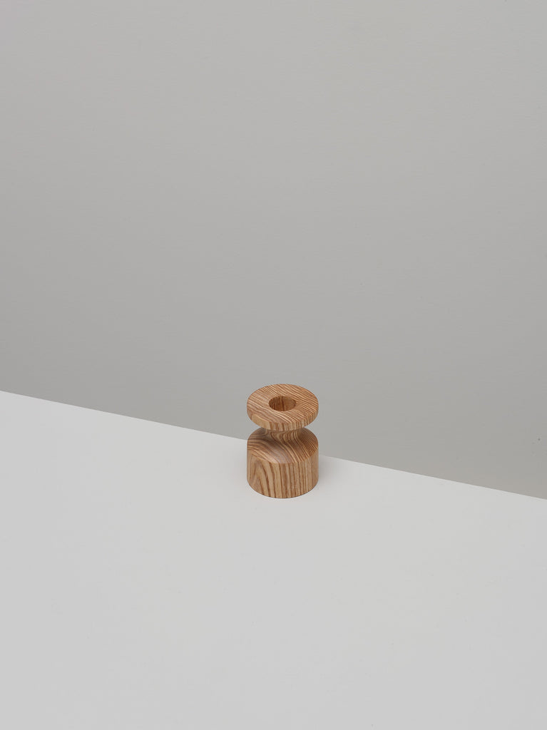 Selwyn House british ash handturned wooden candlestick