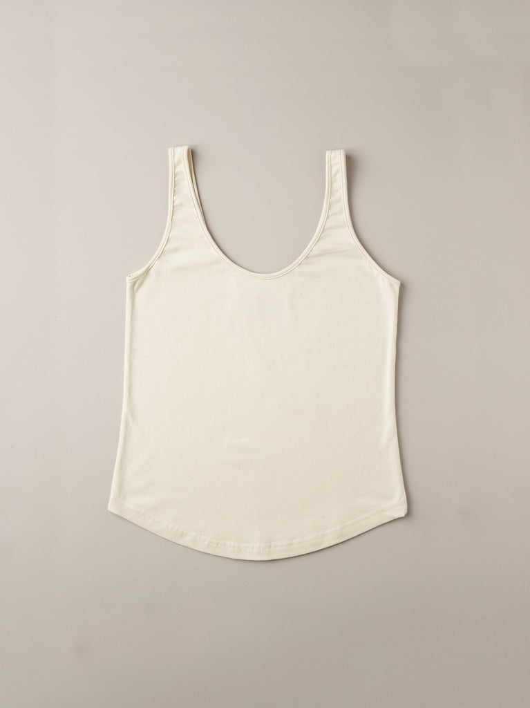 Super soft organic cotton vest top in ecru