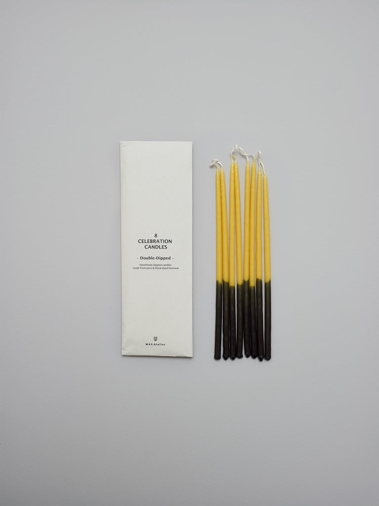 Handmade beeswax natural slim double-dipped celebration candles